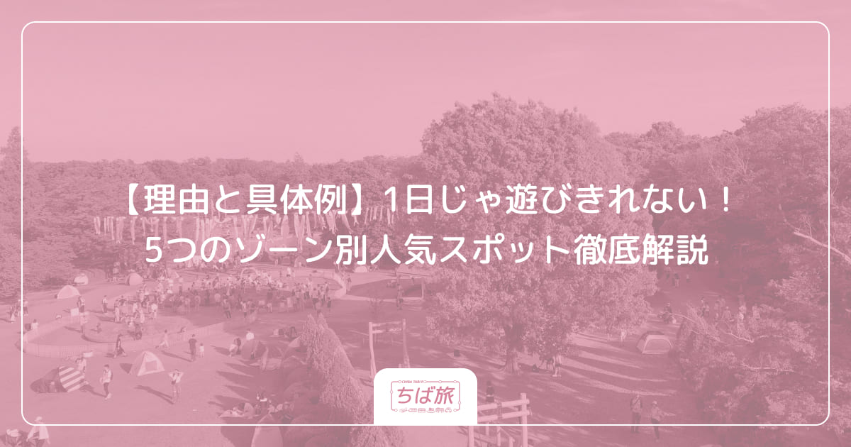 【理由と具体例】1日じゃ遊びきれない！5つのゾーン別人気スポット徹底解説