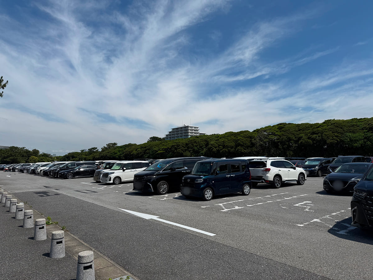稲毛海浜公園プール 30分前に到着した時の第1駐車場