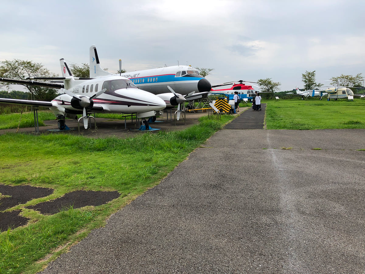 航空科学博物館 屋外展示エリアの様子