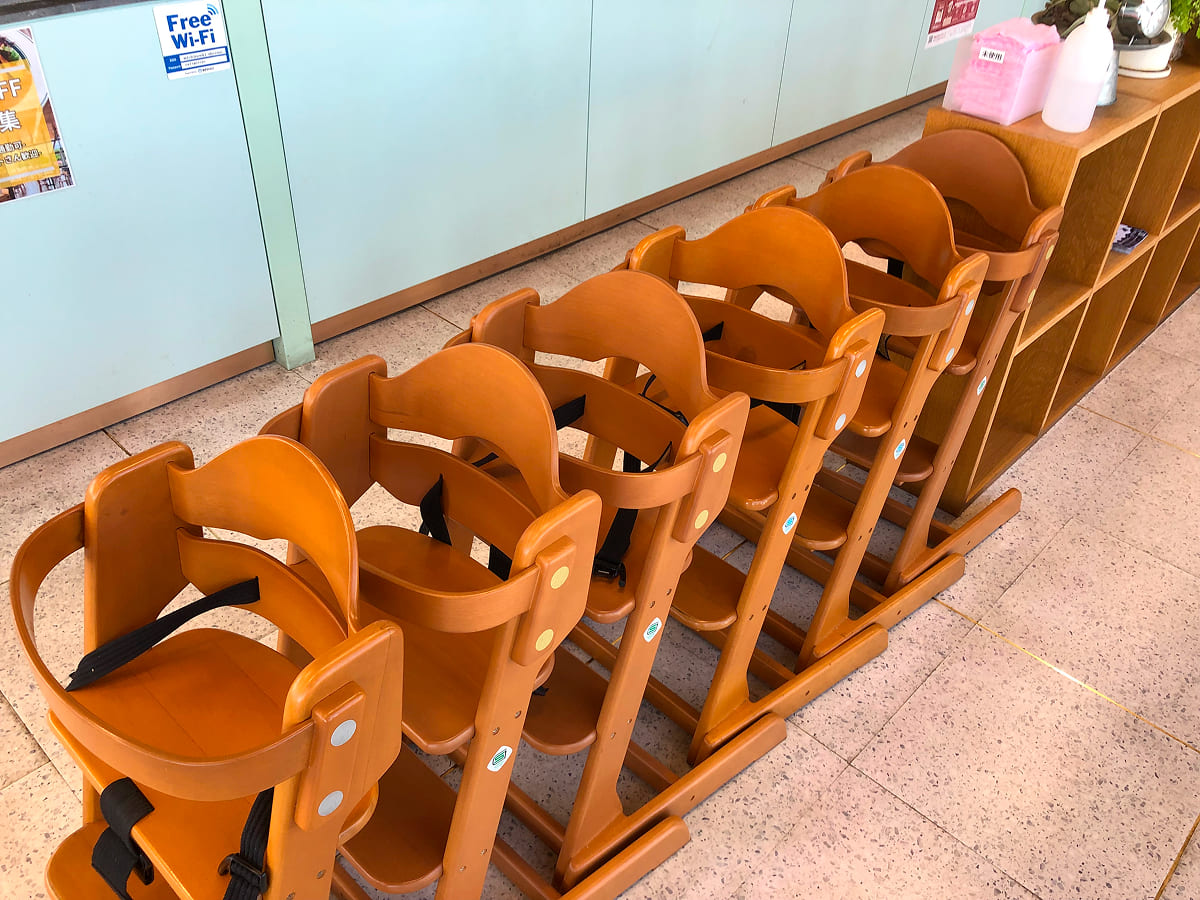 道の駅しょうなん つばさ棟のレストランにはベビーチェアが用意