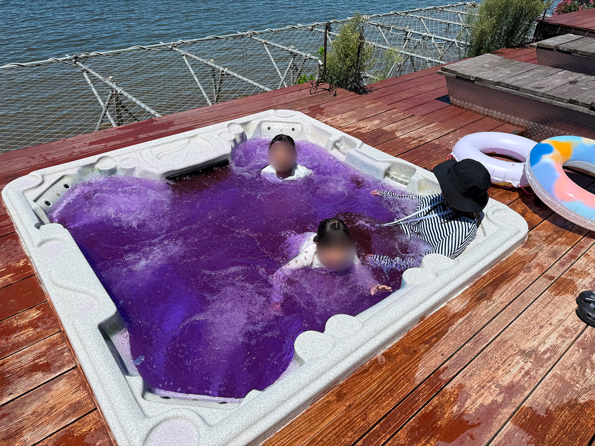 龍宮城スパホテル三日月 ガーデンプールの変わり湯