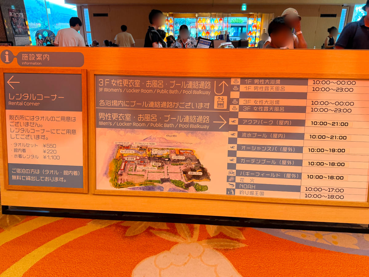 龍宮城スパホテル三日月 スパ棟の案内看板
