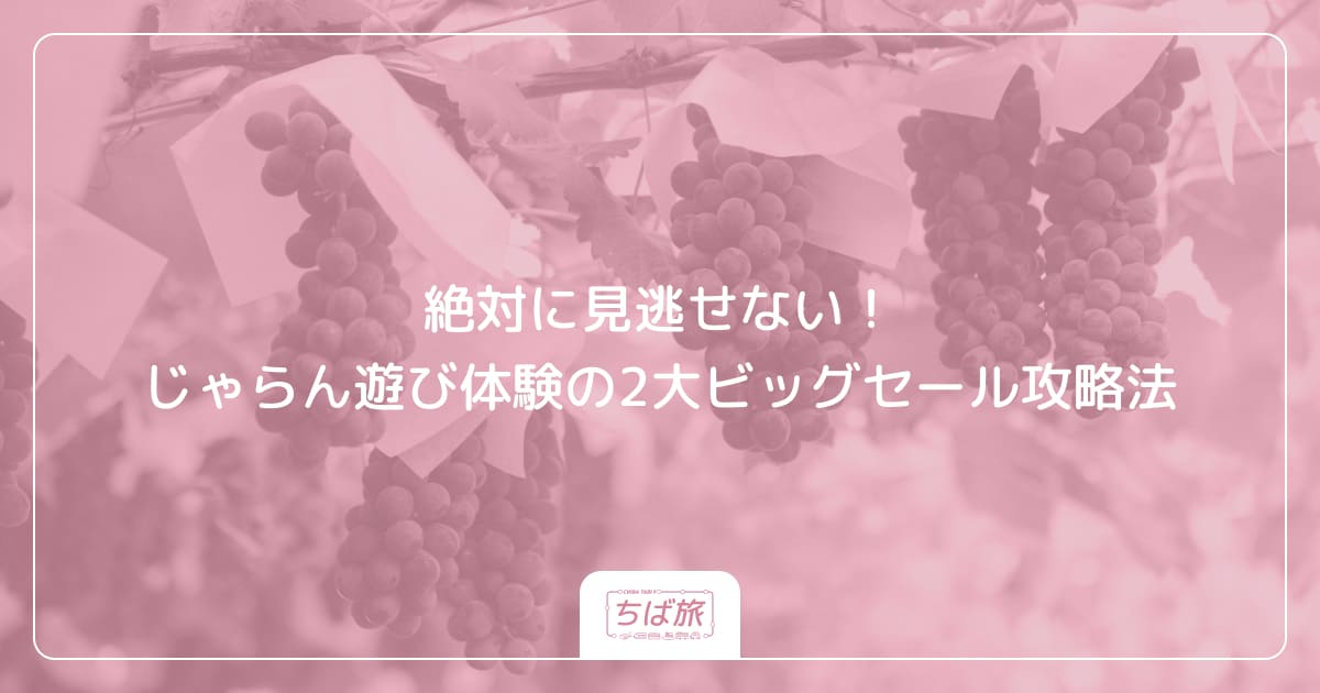 絶対に見逃せない!じゃらん遊び体験の2大ビッグセール攻略法