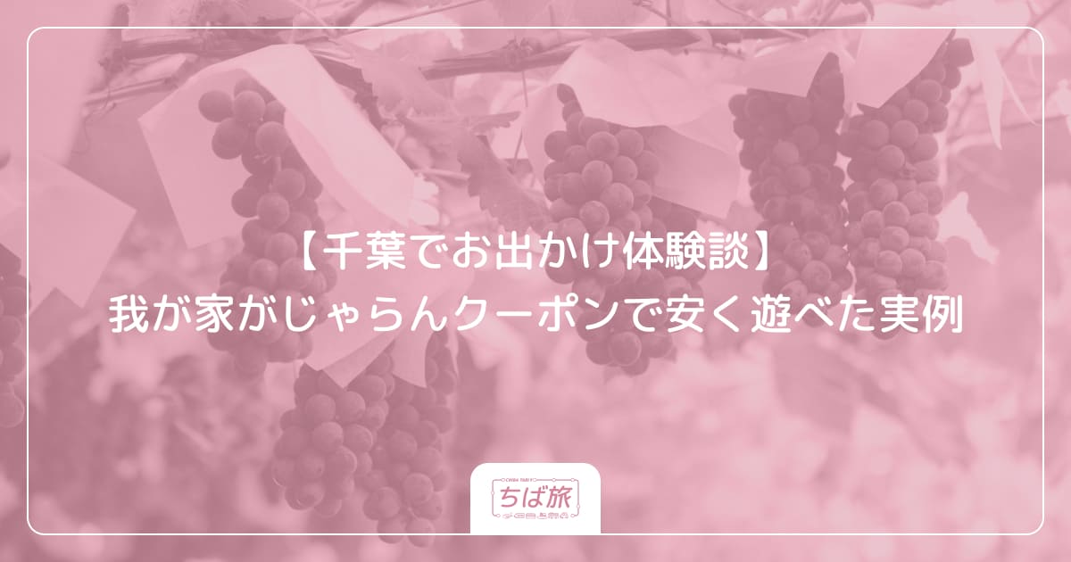 【千葉でお出かけ体験談】我が家がじゃらんクーポンで安く遊べた実例