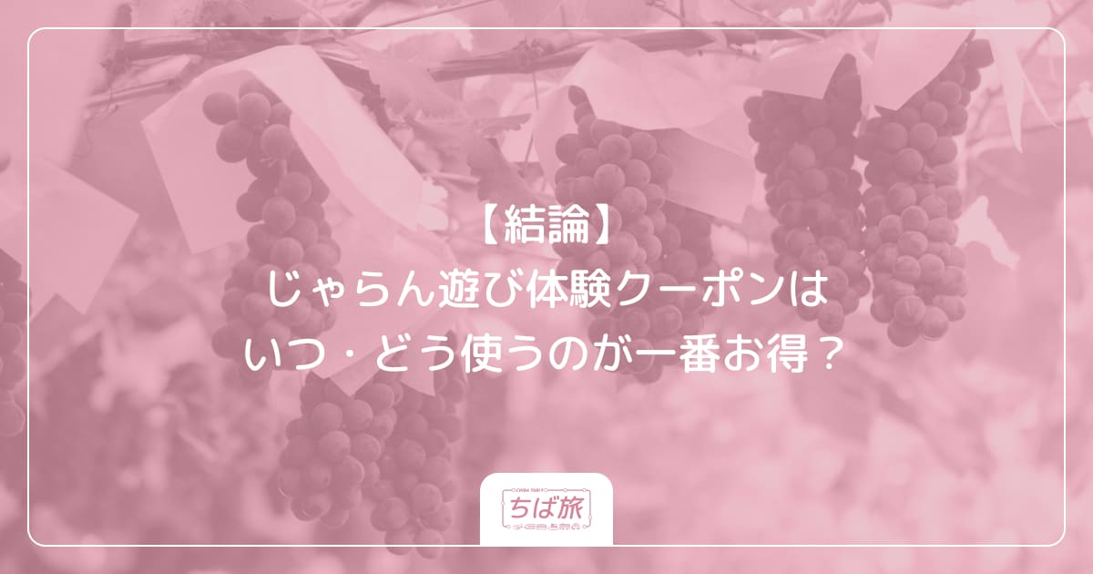 【結論】じゃらん遊び体験クーポンはいつ・どう使うのが一番お得?