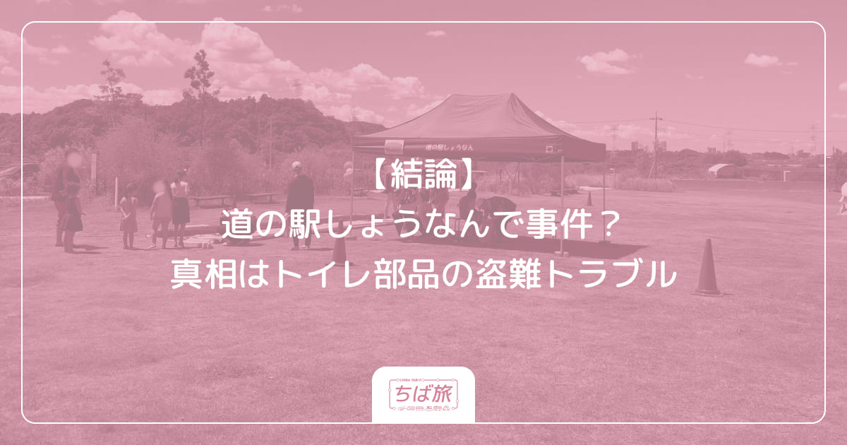【結論】道の駅しょうなんで事件?真相はトイレ部品の盗難トラブル