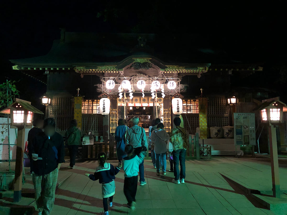 佐倉秋祭り 20時頃の麻賀多神社