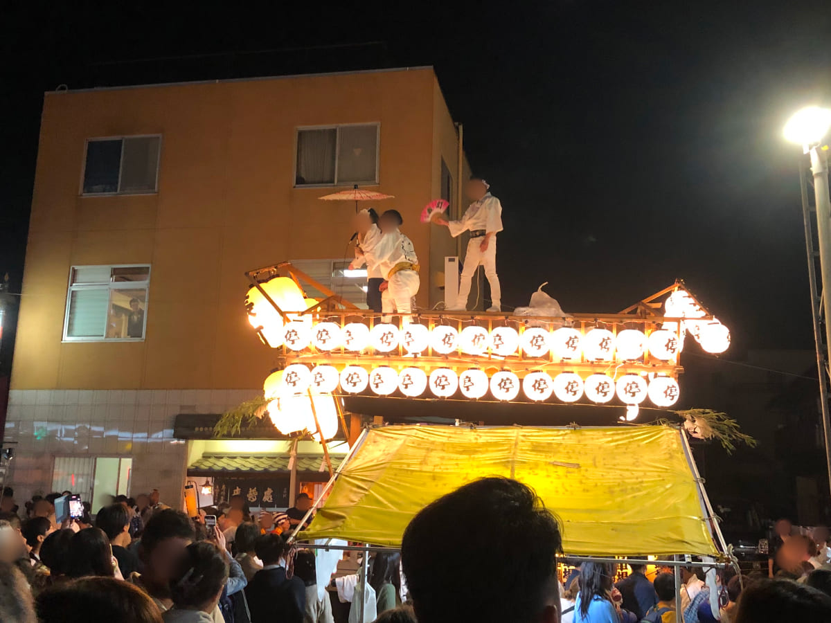 佐倉秋祭り 夢咲くら館前の新町通り周辺