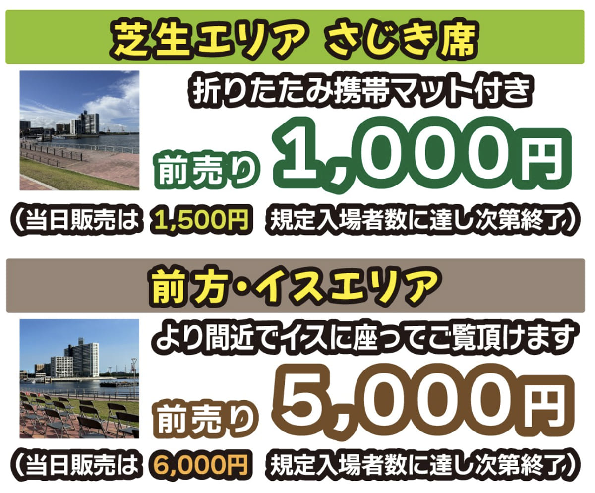 千葉みなと「さんばしまつり」有料観覧席